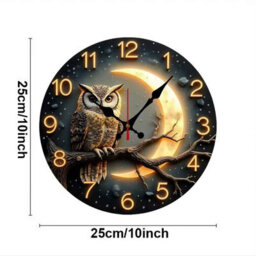 Moonlight Night Wooden Wall Clock  Round Silent Hanging Clock For Home Decor - thumbnail 2