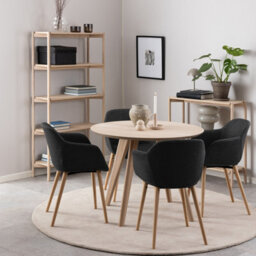 Furniture To Go Townsville Round Dining Table In White And Oak - thumbnail 3