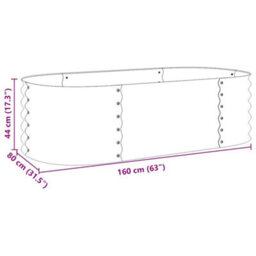 Berkfield Practical Garden Raised Bed 160X80X44 Cm Galvanised Steel Grey - thumbnail 8