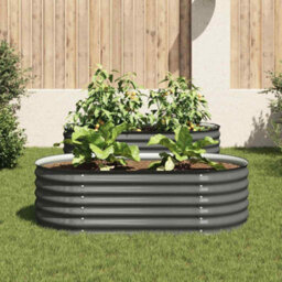 Berkfield Practical Garden Raised Bed 160X80X44 Cm Galvanised Steel Grey - thumbnail 3