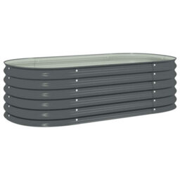 Berkfield Practical Garden Raised Bed 160X80X44 Cm Galvanised Steel Grey - thumbnail 1