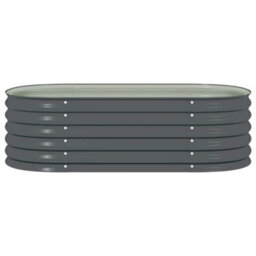 Berkfield Practical Garden Raised Bed 160X80X44 Cm Galvanised Steel Grey - thumbnail 5