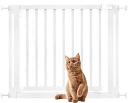 Bettacare Wooden Elegance Dog Gate, White, 95Cm - 103Cm, Pressure Fit Pet Gate, 73Cm Extra Wide Doorway, Easy Installation - thumbnail 1