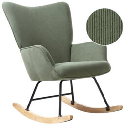 Beliani Rocking Chair Arset Corduroy Dark Green