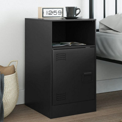 Berkfield Bedside Cabinet Black 34.5X39X62 Cm Steel - image 1