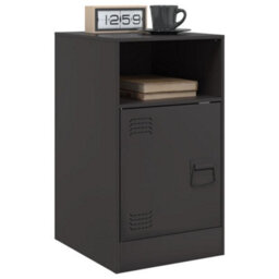 Berkfield Bedside Cabinet Black 34.5X39X62 Cm Steel - thumbnail 5