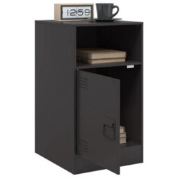 Berkfield Bedside Cabinet Black 34.5X39X62 Cm Steel - thumbnail 4