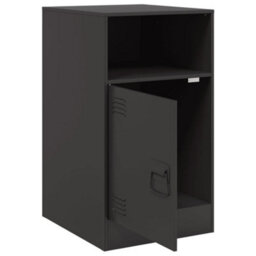 Berkfield Bedside Cabinet Black 34.5X39X62 Cm Steel - thumbnail 7