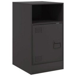 Berkfield Bedside Cabinet Black 34.5X39X62 Cm Steel - thumbnail 2