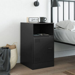 Berkfield Bedside Cabinet Black 34.5X39X62 Cm Steel - thumbnail 3