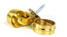 2X Brass Castor & Ring 32mm Screw In Castor  Furniture Beds Sofas Chairs Stools - thumbnail 3
