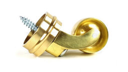 2X Brass Castor & Ring 32mm Screw In Castor  Furniture Beds Sofas Chairs Stools - thumbnail 4