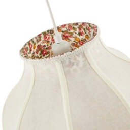 Happy Homewares Cream Victorian Lamp Shade With Scallop Edges And Floral Inner Lining - thumbnail 5