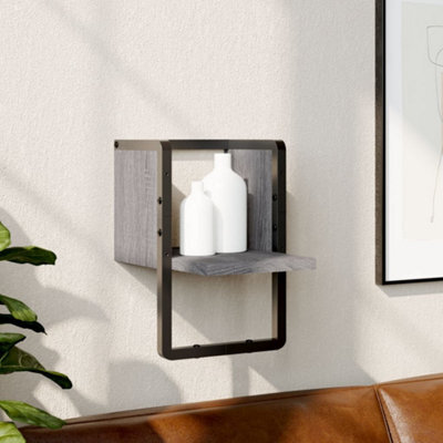 Berkfield Wall Shelf With Bar Grey Sonoma 20X25X30 Cm - image 1