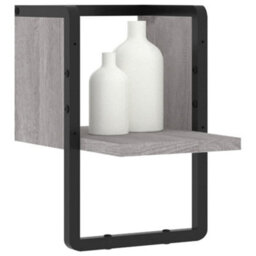 Berkfield Wall Shelf With Bar Grey Sonoma 20X25X30 Cm - thumbnail 3