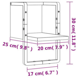 Berkfield Wall Shelf With Bar Grey Sonoma 20X25X30 Cm - thumbnail 8
