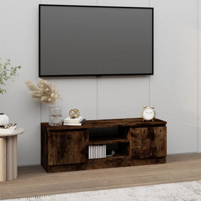 Berkfield Tv Cabinet With Door Smoked Oak 102X30X36 Cm - image 1