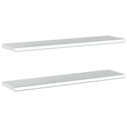 Berkfield Wall Shelves 2 Pcs 100X23.5X3 Cm Silver Stainless Steel - thumbnail 7
