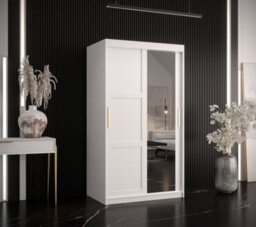 Arte Ramiro Ii Contemporary 2 Sliding Door Wardrobe 5 Shelves 2 Rails White Matt (H)2000mm (W)1000mm (D)620mm - thumbnail 2