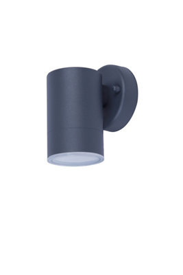 GoodHome Candiac Fixed Matt Dark Grey Mains-Powered Integrated Led Outdoor Contemporary Wall Light 380Lm (Dia)6Cm - image 1