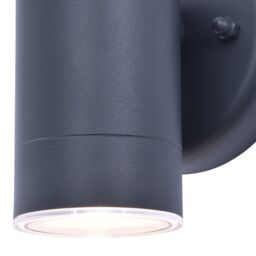 GoodHome Candiac Fixed Matt Dark Grey Mains-Powered Integrated Led Outdoor Contemporary Wall Light 380Lm (Dia)6Cm - thumbnail 4