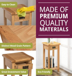 Hallowood Furniture Monchique Oak Medium Lamp Table - thumbnail 4