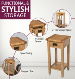 Hallowood Furniture Monchique Oak Medium Lamp Table - thumbnail 5