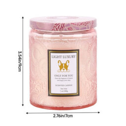 Darphe Pink Embossing Glass Cup Soy Wax Lavender And Eucalyptus Scented Candle With Lid, 7Cm (Dia.) X 9Cm (H) - thumbnail 4