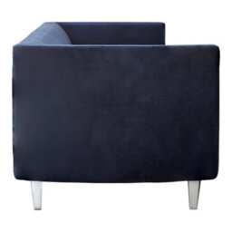Orsina Velvet Upholestred Dark Blue Sofa,3-Seater Lounge Sofa With Low Armrests,luxe Couch, Sofa Seat For Patio - thumbnail 4