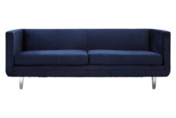 Orsina Velvet Upholestred Dark Blue Sofa,3-Seater Lounge Sofa With Low Armrests,luxe Couch, Sofa Seat For Patio - thumbnail 6