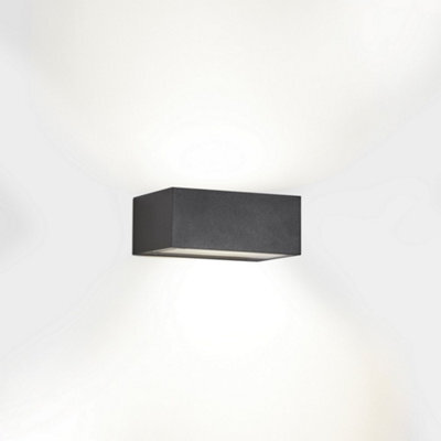 Luminosa Lighting Luminosa Nemesis Outdoor Led Up Down Light Urban Grey, Opal Ip65 17.5W 2700K