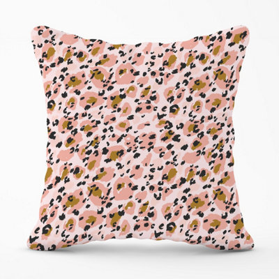 Warren Reed Designer Hand Drawn Pink Leopard Print Outdoor Cushion 45Cm X 45Cm - image 1