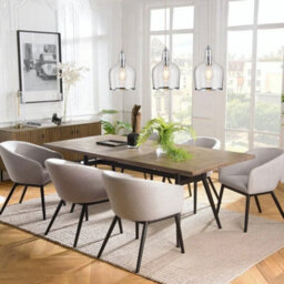 Harper Living Pendant Ceiling Light, Chrome Glass Pendant Lamp With Bubbles Glass Shade, Adjustable Drop (45-150Cm) - thumbnail 5