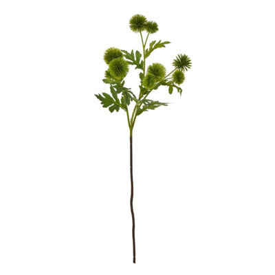 Wyld Haus Set Of 3 Green Globe Thistle Artificial Flower Sprays 560mm - image 1