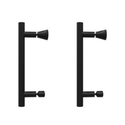 Nes Home Black Pair Of Universal Rounded 140mm Hole Centre Shower Door Handles - thumbnail 3