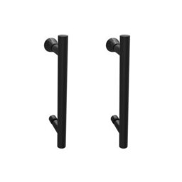 Nes Home Black Pair Of Universal Rounded 140mm Hole Centre Shower Door Handles - thumbnail 2