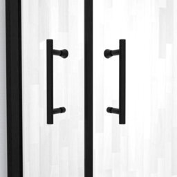 Nes Home Black Pair Of Universal Rounded 140mm Hole Centre Shower Door Handles - thumbnail 1