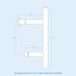 Nes Home Black Pair Of Universal Rounded 140mm Hole Centre Shower Door Handles - thumbnail 6