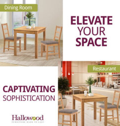 Hallowood Furniture Hereford Small Dining Table With 2 Ladder Back Oak Chairs (Grey Seat) - thumbnail 6