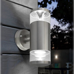 Long Life Lamps Company Modern Outdoor Wall Light Up Down Clear Diffuser Stainless Steel Ip44 Zlc074 - thumbnail 8