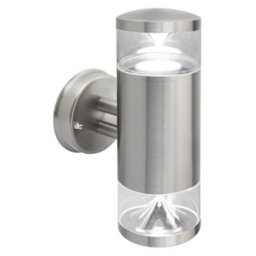 Long Life Lamps Company Modern Outdoor Wall Light Up Down Clear Diffuser Stainless Steel Ip44 Zlc074 - thumbnail 4