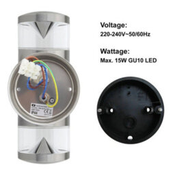Long Life Lamps Company Modern Outdoor Wall Light Up Down Clear Diffuser Stainless Steel Ip44 Zlc074 - thumbnail 5