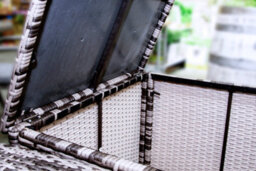 Sh&g Edgerton 7 Seater Sofa Set - 6 Piece Table, Chairs & Sofa - Brown Rattan With Grey Cushions - Indoor & Outdoor - thumbnail 5