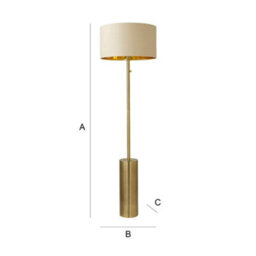 Valuelights Lexy Antique Brass Rotary Dimmer Switch Floor Lamp With Beige/gold Shade - thumbnail 9