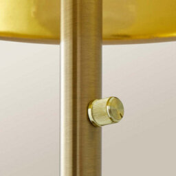 Valuelights Lexy Antique Brass Rotary Dimmer Switch Floor Lamp With Beige/gold Shade - thumbnail 6