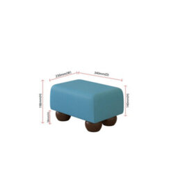 Lapis Blue Mahogany Wood Bun Feet Faux Leather Small Footstool  Handmade Uk By Footstools Direct - thumbnail 2