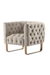 my furniture Grosvenor Armchair - Taupe - Brushed Brass - thumbnail 1