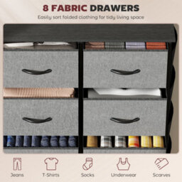 Wyld Haus Niri Reke Charcoal Grey Fabric And Metal 8-Drawer Storage Chest - - Foldable Drawers, Steel Frame - thumbnail 4