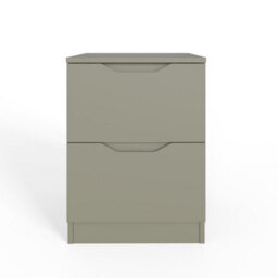 Fwstyle Luno Green 2 Drawer Bedside Chest Nightstand (H) 54Cm (W) 40Cm (D) 40Cm Extra Deep Drawers - thumbnail 2