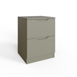 Fwstyle Luno Green 2 Drawer Bedside Chest Nightstand (H) 54Cm (W) 40Cm (D) 40Cm Extra Deep Drawers - thumbnail 3